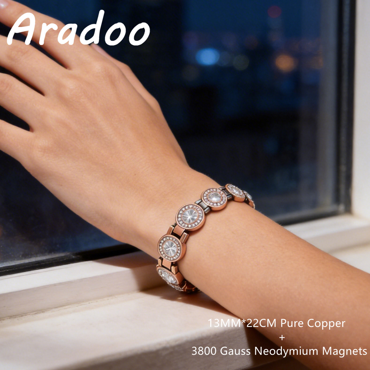 Meditation Headband Eeg - ARADOO 3800 Gauss Magnetic Crystal Bracelet