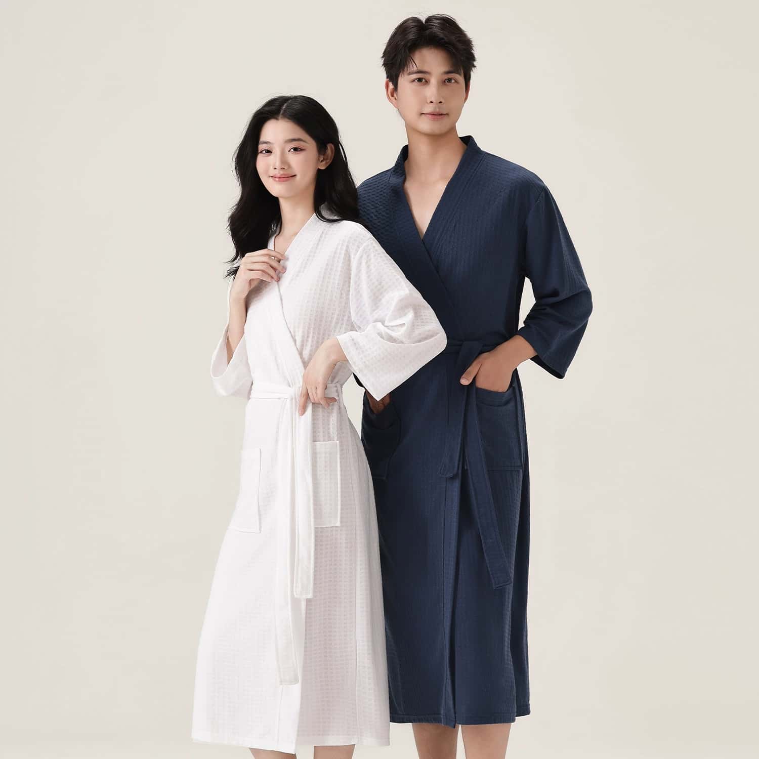 Smart Knee Wrap - Ins Minimalist Waffle Bath Robe Unisex