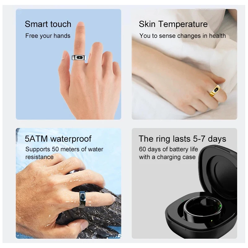 Smart Ring with Charging Case  - огляд і ціна Temperature Ring Skin