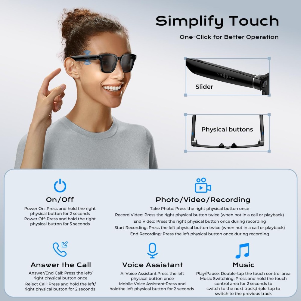 Smart HD Camera Glasses with V - огляд і ціна Smart Glasses Lens