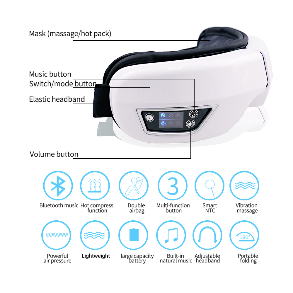 Electric Eye Massager Bluetoot - огляд і ціна Light Therapy Glasses