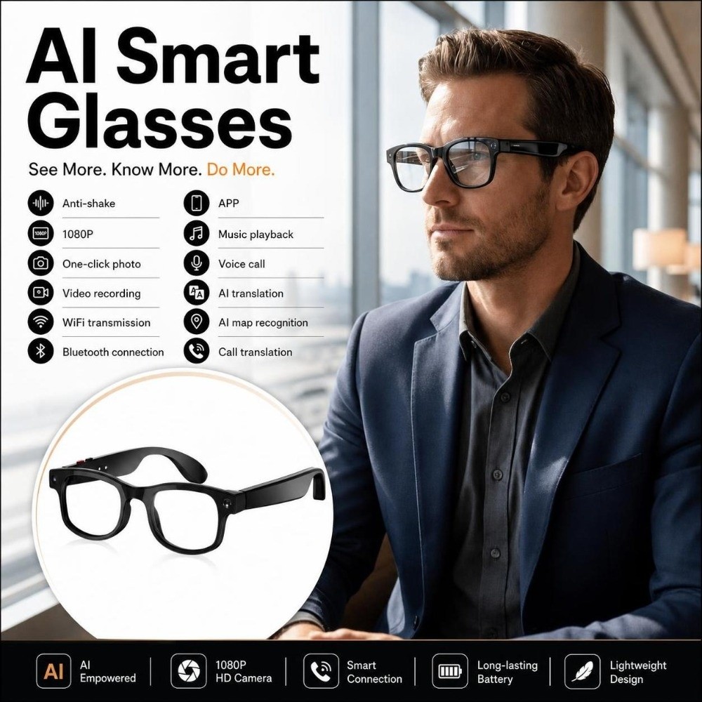 2 in 1 AI Smart Glasses HD Pho - огляд і ціна Smart Glasses Lens