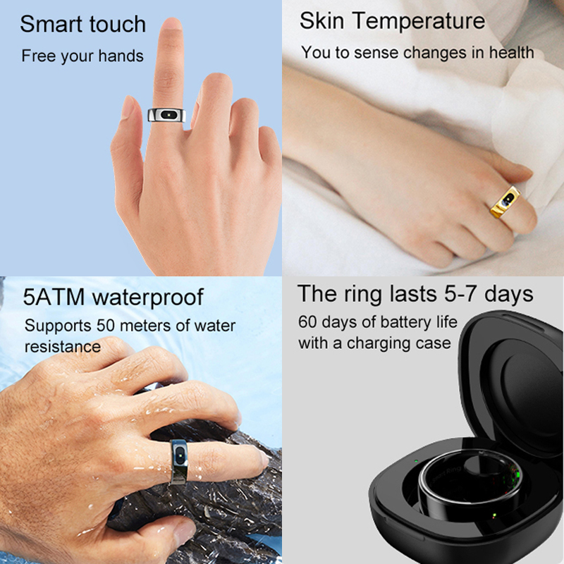 R08 Smart Ring Men Women With  - огляд і ціна Temperature Ring Skin