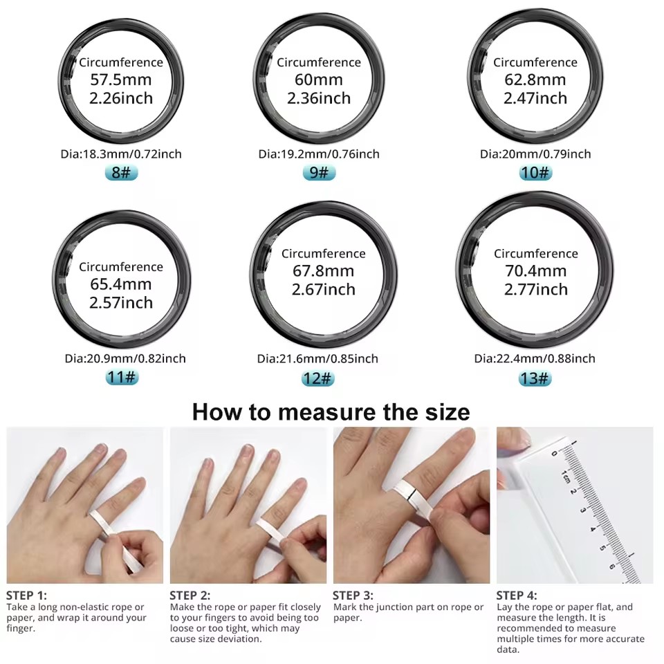 R09 Smart Ring Men Women with  - огляд і ціна Temperature Ring Skin