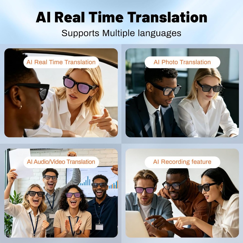 AI Translation, Bluetooth Call - огляд і ціна Smart Glasses Lens