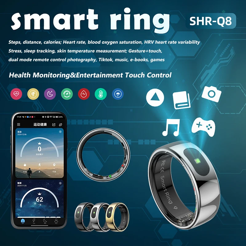 R08 Smart Ring Men Women Charg - огляд і ціна Temperature Ring Skin